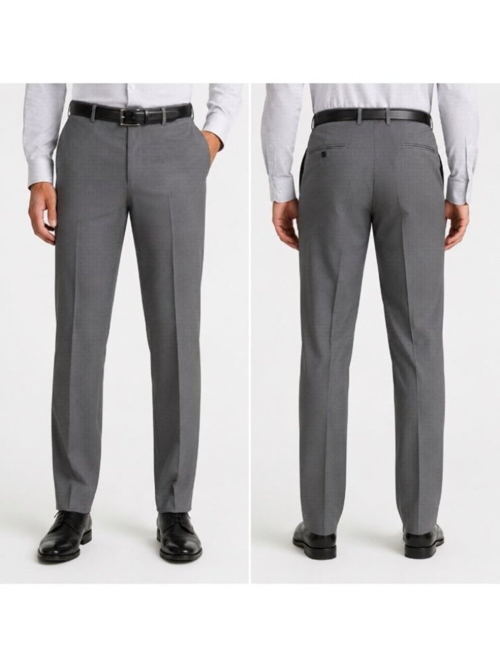 NWT Haggar H26 Premium Stretch Dress Pants Gray Straight Fit 30x32 Wrinkle Free